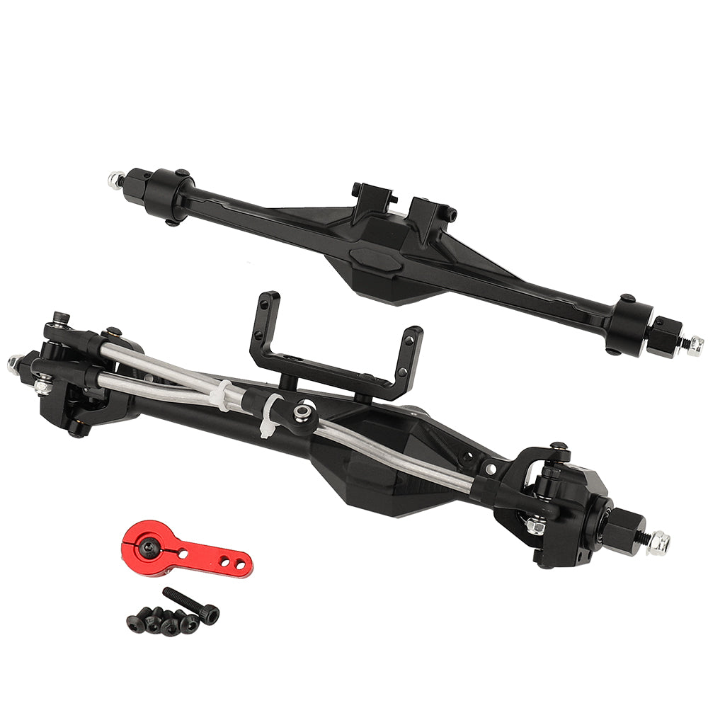 LonZeXy Metal Straight Front Rear Axle Assembly For SDM 1/10 RC Crawler Axial SCX10 III, RC Car Upgrade Replacement Parts