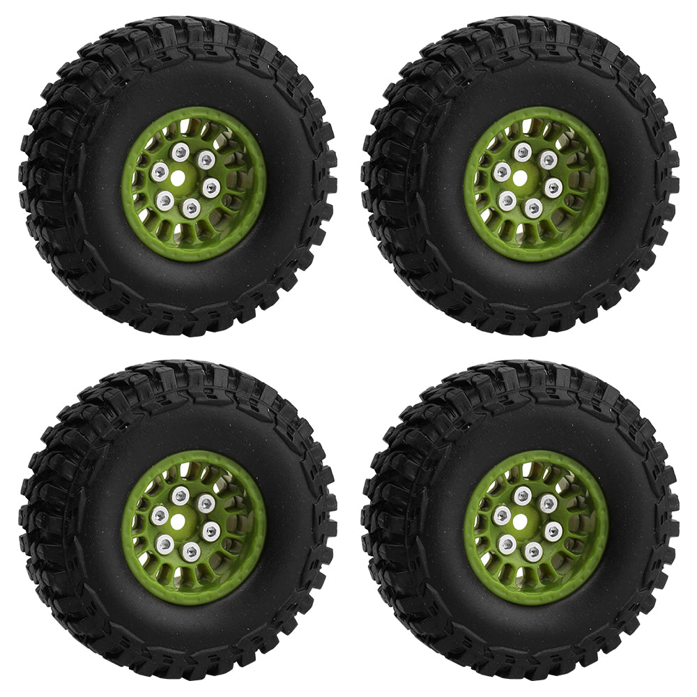 LonZeXy 1.0 inch Plastic Wheel Hub Rims or with Rubber Tires 4PCS For 1/24 SCX24 1/28 RC Off-Road Buggy Mini Model Truck 29.6mm Diameter Colorful RC Car Replacement Parts Style B
