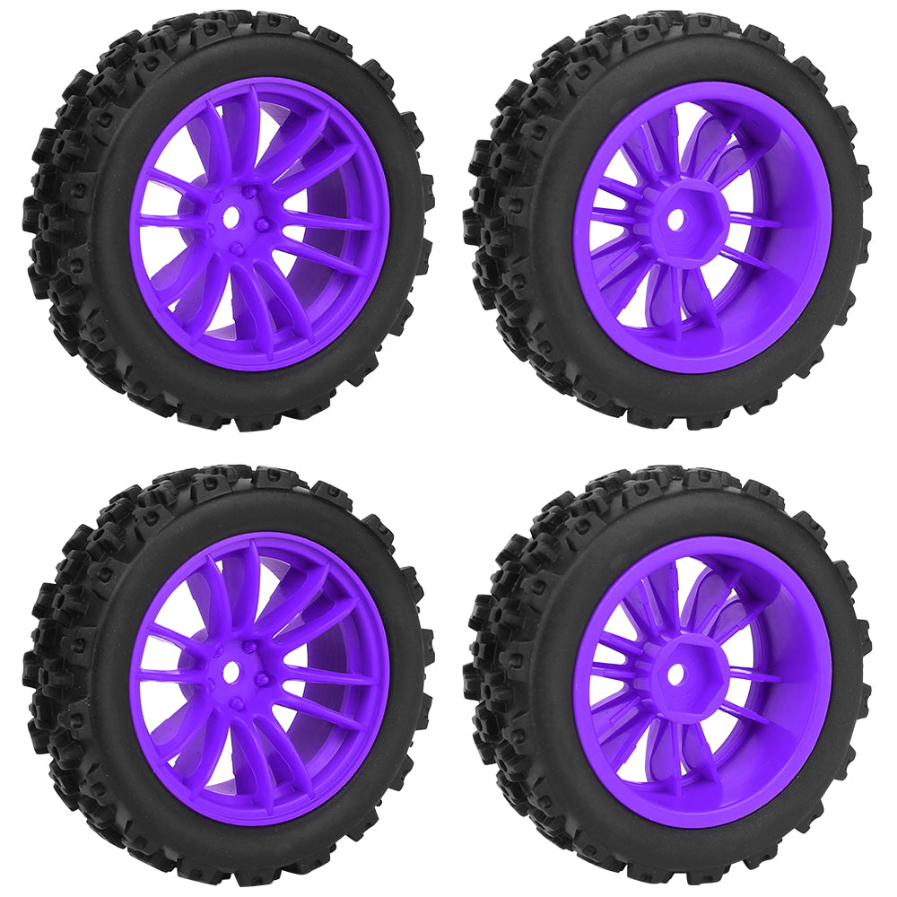 1/10 RC Off-Road Buggy Wheels 34.2g Knobby All-Terrain Rubber Tires Multi Color Plastic Rims 12mm Hex RC Upgrade Parts