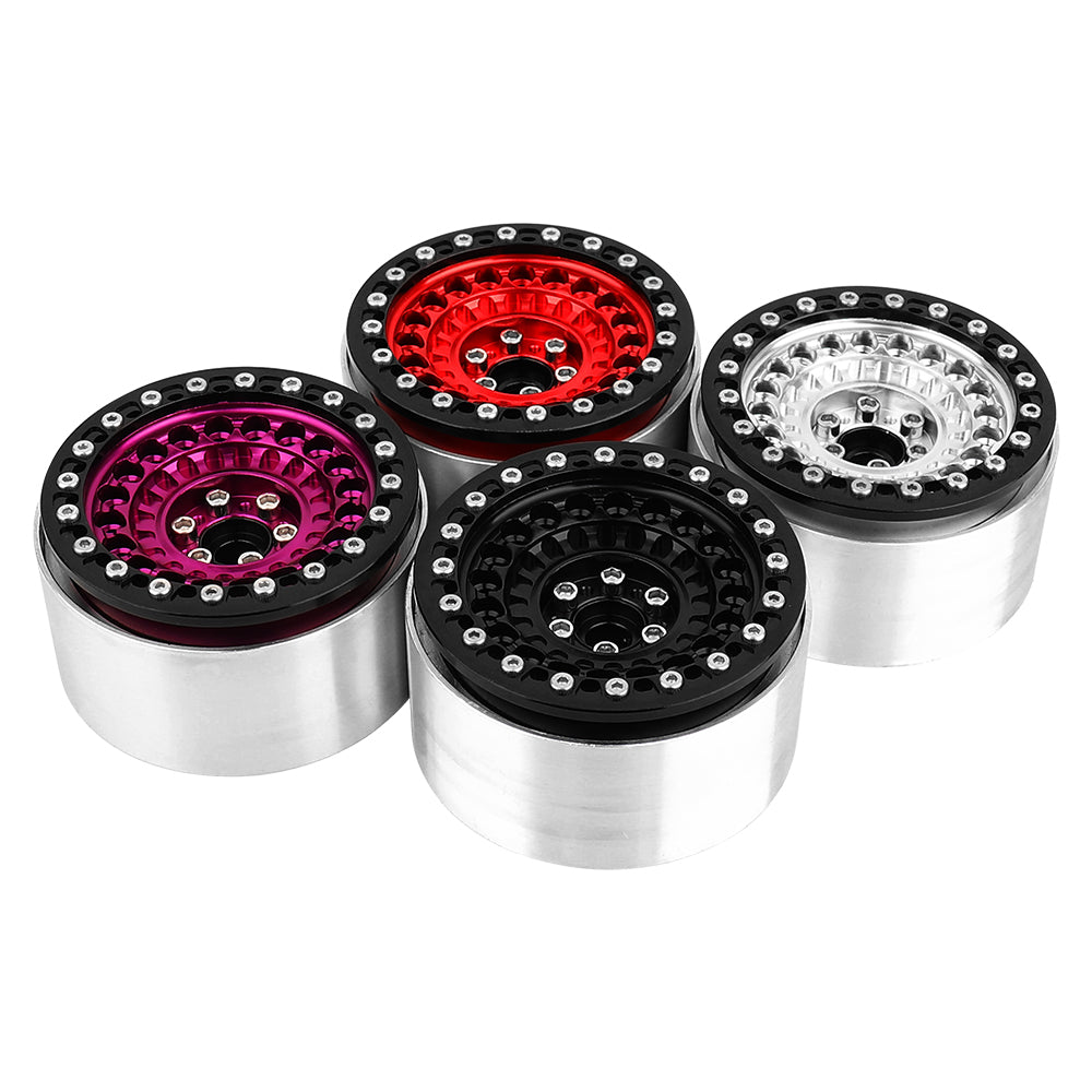 LonZeXy 2.2 Inch CNC Aluminum Beadlock Wheel Rims 114.8g For 1/10 RC Crawler, Replacement Wheel Hub For SCX10 TRX4