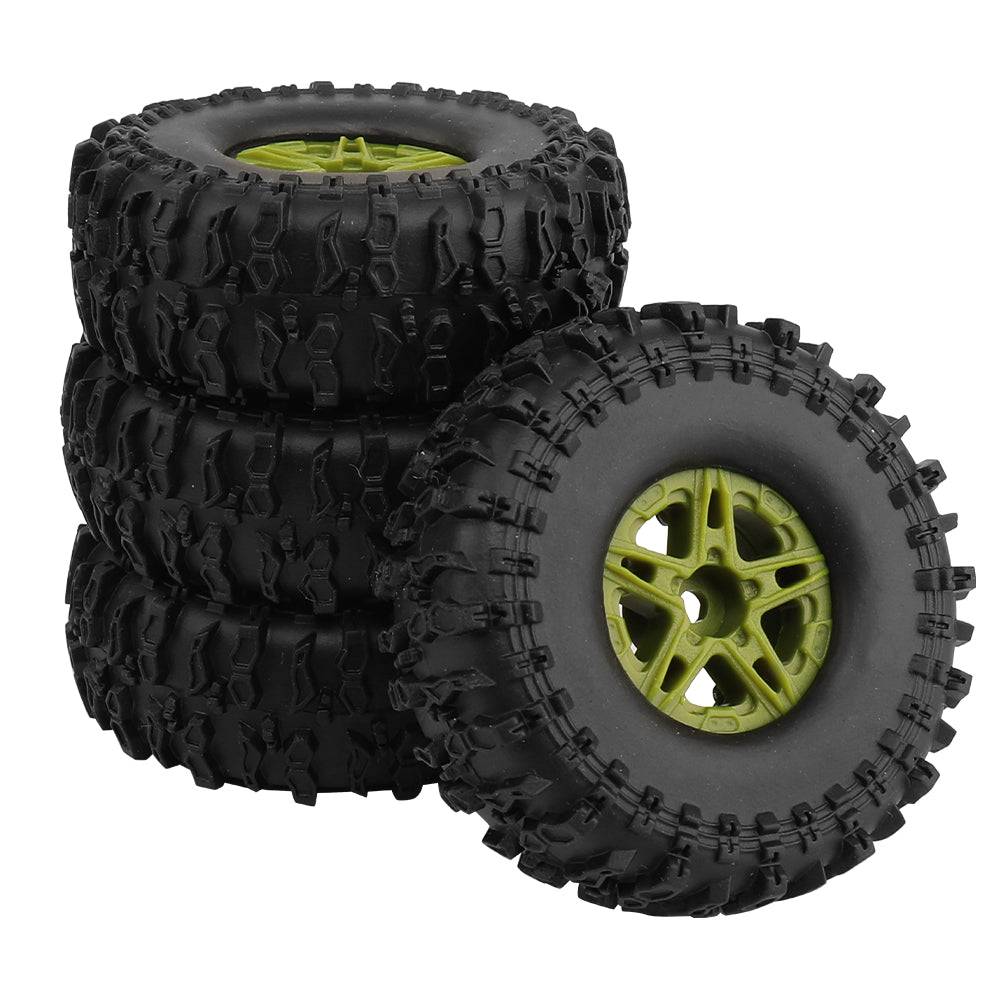 LonZeXy 1.0 inch Plastic Wheel Hub Rims or with Rubber Tires 4PCS For 1/24 SCX24 1/28 RC Off-Road Buggy Mini Model Truck 29.6mm Diameter Colorful RC Car Replacement Parts Style K