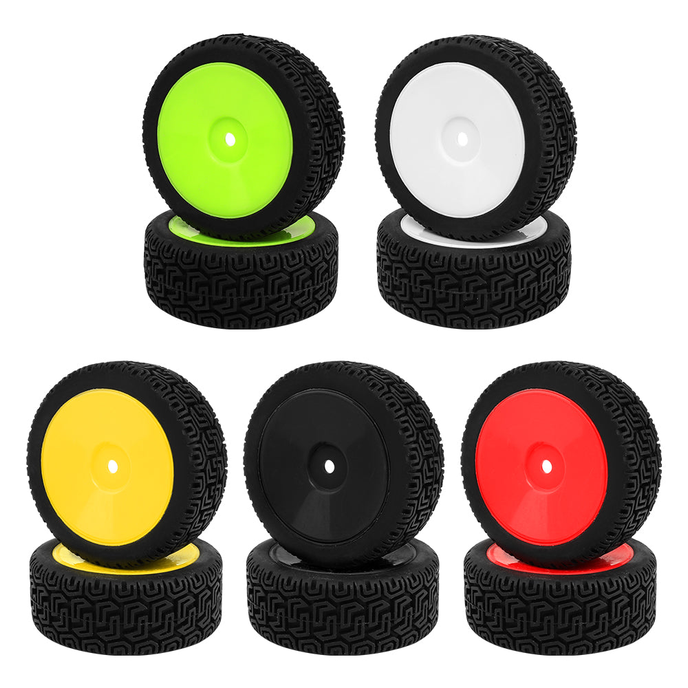 1/10 RC On-Road Buggy Wheels 37g All-Terrain Rubber Tires Multi Color Rim RC Car Racing Upgrade Parts