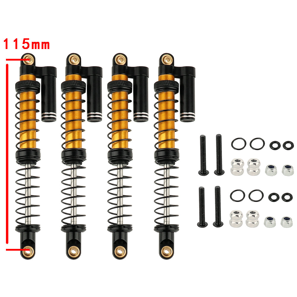 LonZeXy 1/10 RC Crawler Metal Piggyback Shock Absorber 90/95/100/105/110/115mm Oil Damper Negative Pressure Shock For SCX10 TRX4 D90 RC Car Upgrade Parts