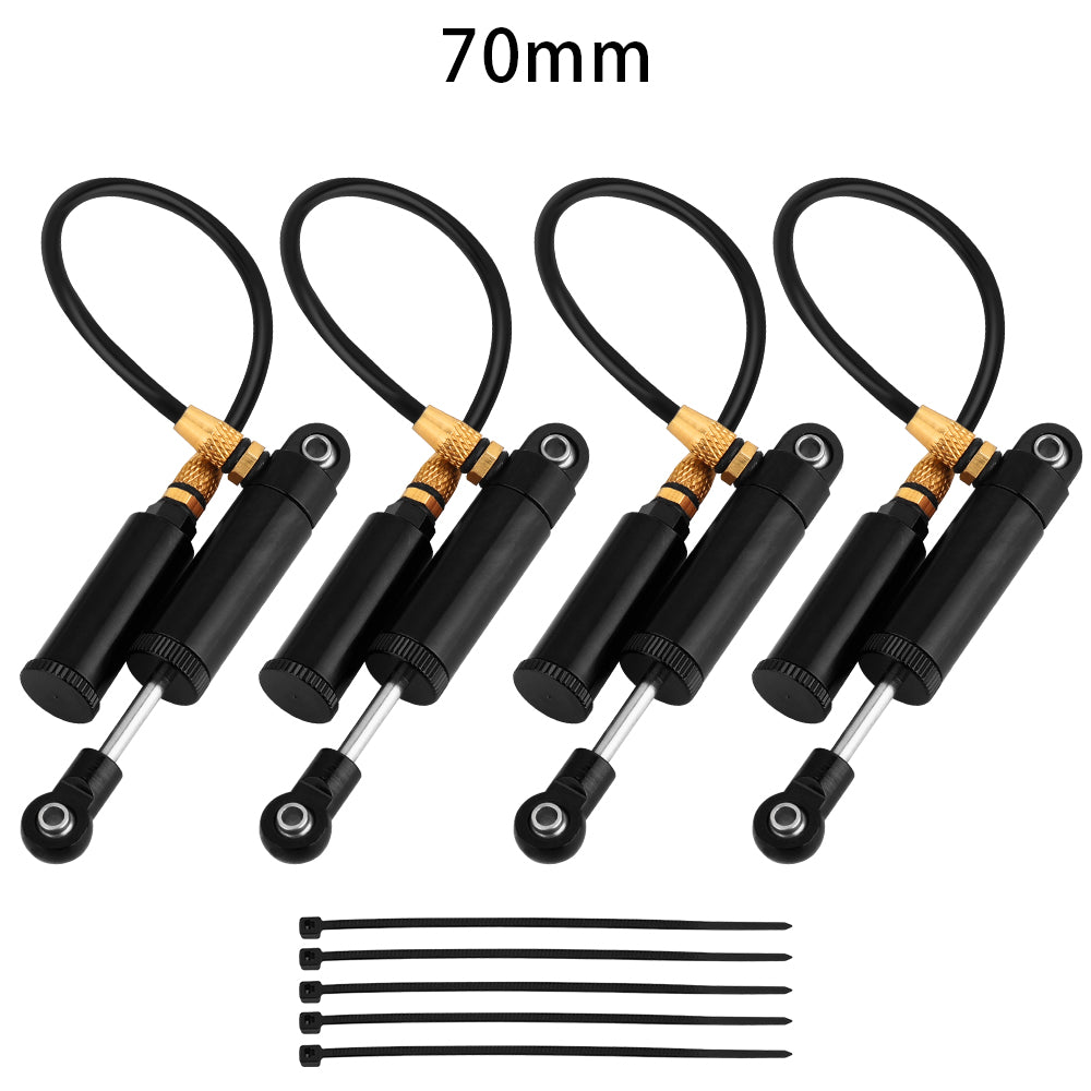 LonZeXy 4PCS Remote Reservoir Negative Pressure Shock Absorber 70/80/90/100/110mm Oil Damper For Axial SCX10 TRX4 TRX6 Wraith 1/10 RC Crawler Upgrade Parts