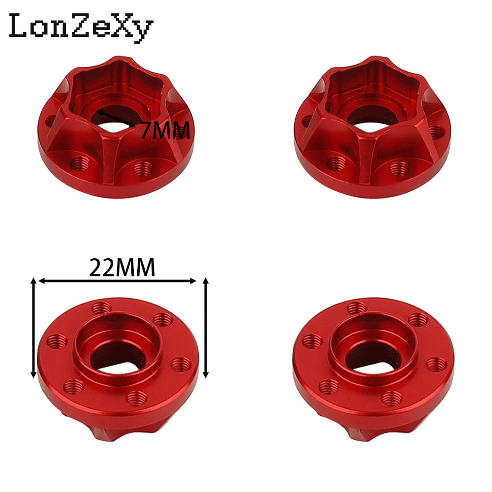 LONZEXY Metal Adapters Hex for 1.9inch 2.2inch Wheel Rim 4Pcs for Scx10 Trx4 Wraith