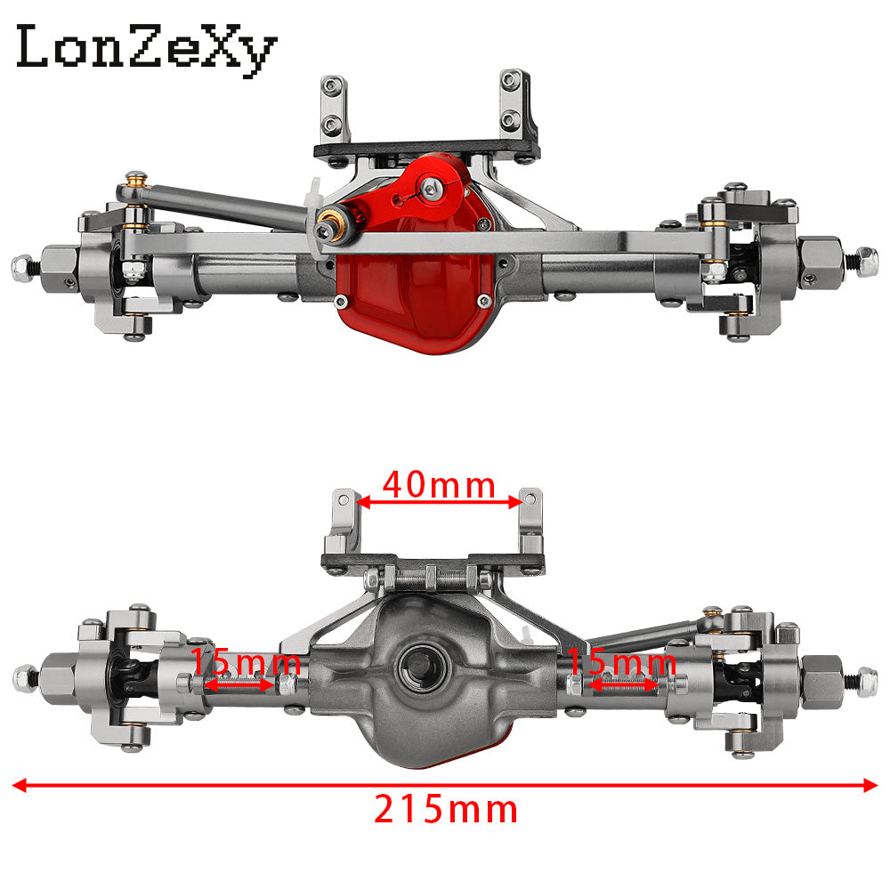 LONZEXY Aluminum  Complete Axle Set + Enhanced Axle Shaft for SCX10