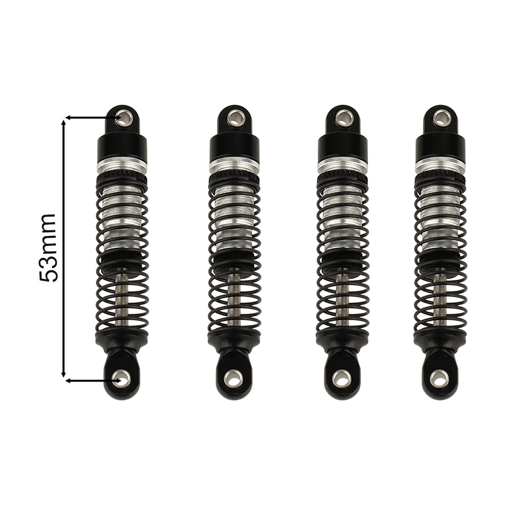 LonZeXy 4PCS Oil Shock Absorber 53/59/66/78mm Aluminum Damper For Traxxas TRX4M 1/18 RC Crawler Car Adjustable Spring Preload Suspension Upgrade Parts