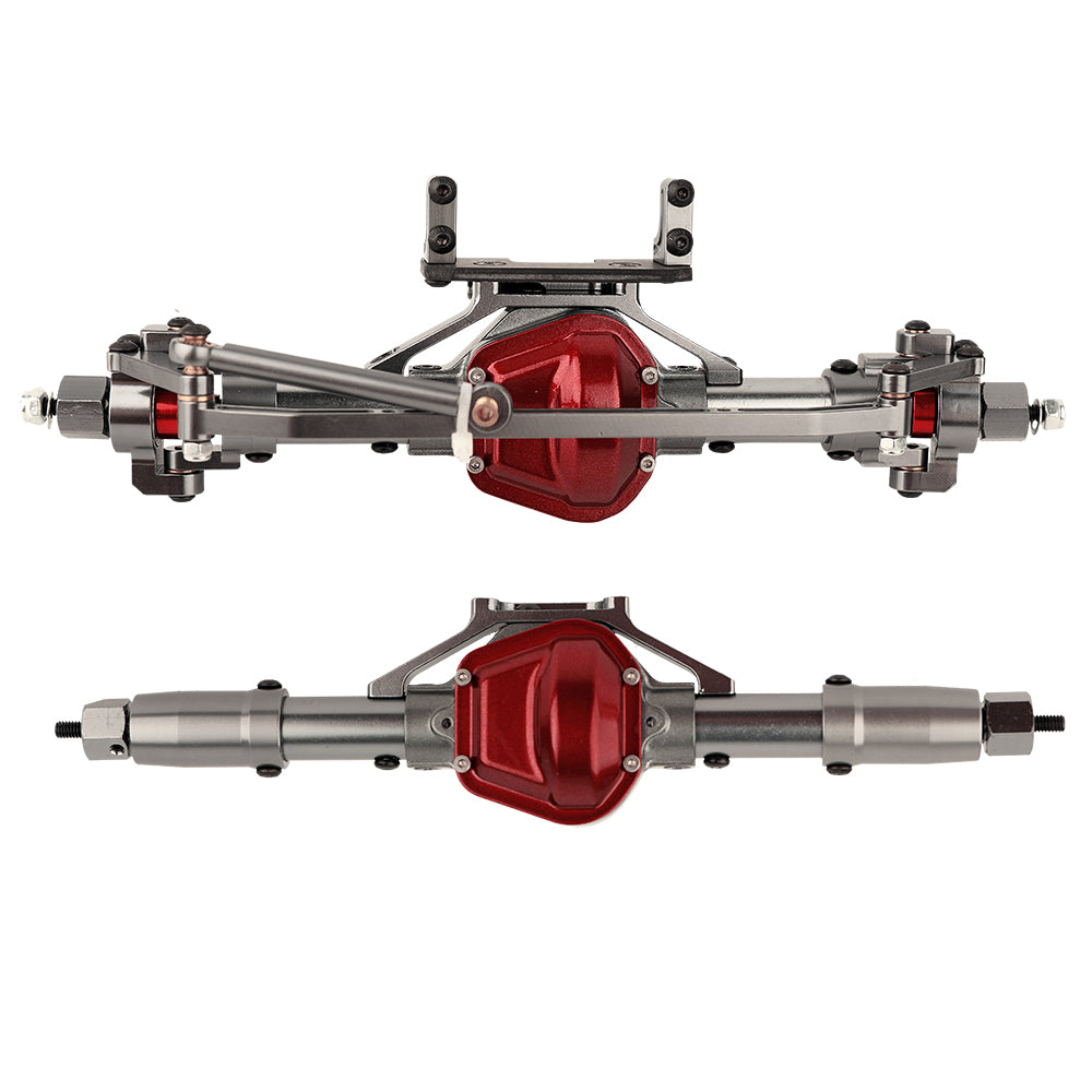 LonZeXy CNC Aluminum Front Rear Axle Complete Set 38T 13T Hardened Steel Gear Differential Axle Housing For 1/10 Axial SCX10 Gen1 RC Crawler Car Metal Upgrade Accessories