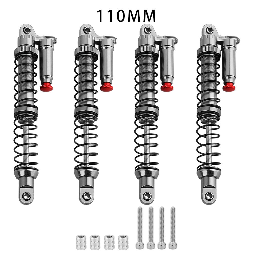 LonZeXy 4PCS 1/10 RC Crawler Piggyback Oil Shock Absorber 70/80/90/100/110/120mm Adjustable Damper For Axial SCX10 TRX4 D90 RC Off-Road Car Upgrade Parts