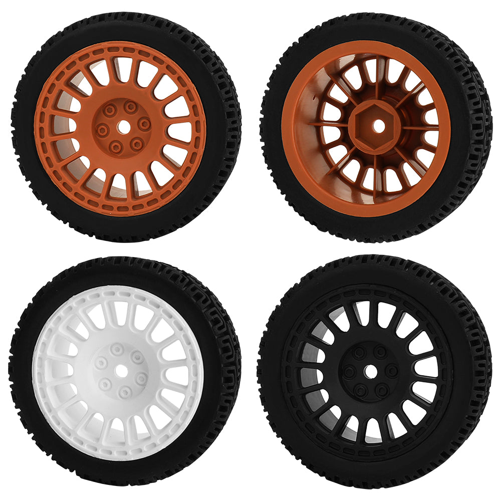 LonZeXy 4Pcs Type B 70mm RC Car Wheels Tires 26mm Width Rubber Tyre Plastic 8-Spoke Wheel Rims for 1/10 On-Road Rally RC Buggy Upgrade Parts Multiple Colors Optional