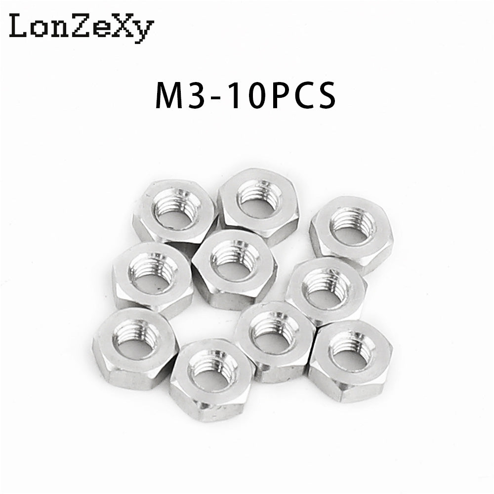LONZEXY Hex Nut Stainless Steel 304(18-8) Metric Hexagon Nut 100 pcs