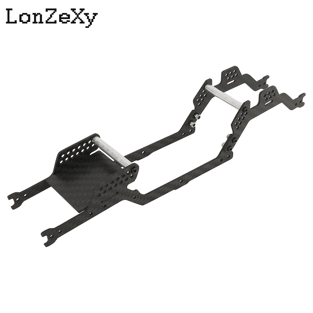 LONZEXY Universal LCG  Bronco Chassis Frame Kit +Brass Battery Plate for 1/18 TRX4M (Carbon Fiber)