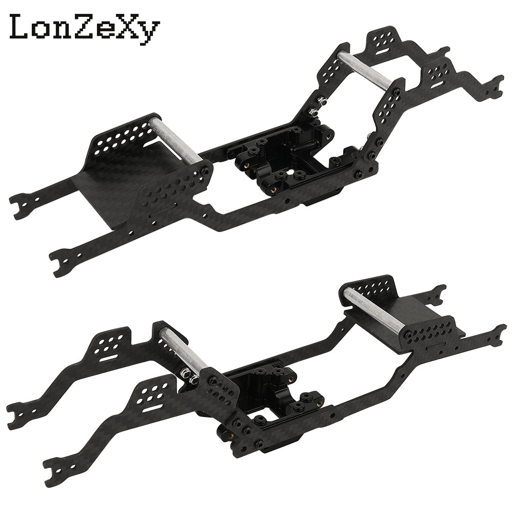 LONZEXY Universal LCG  Bronco Chassis Frame Kit +Brass Battery Plate for 1/18 TRX4M (Carbon Fiber)