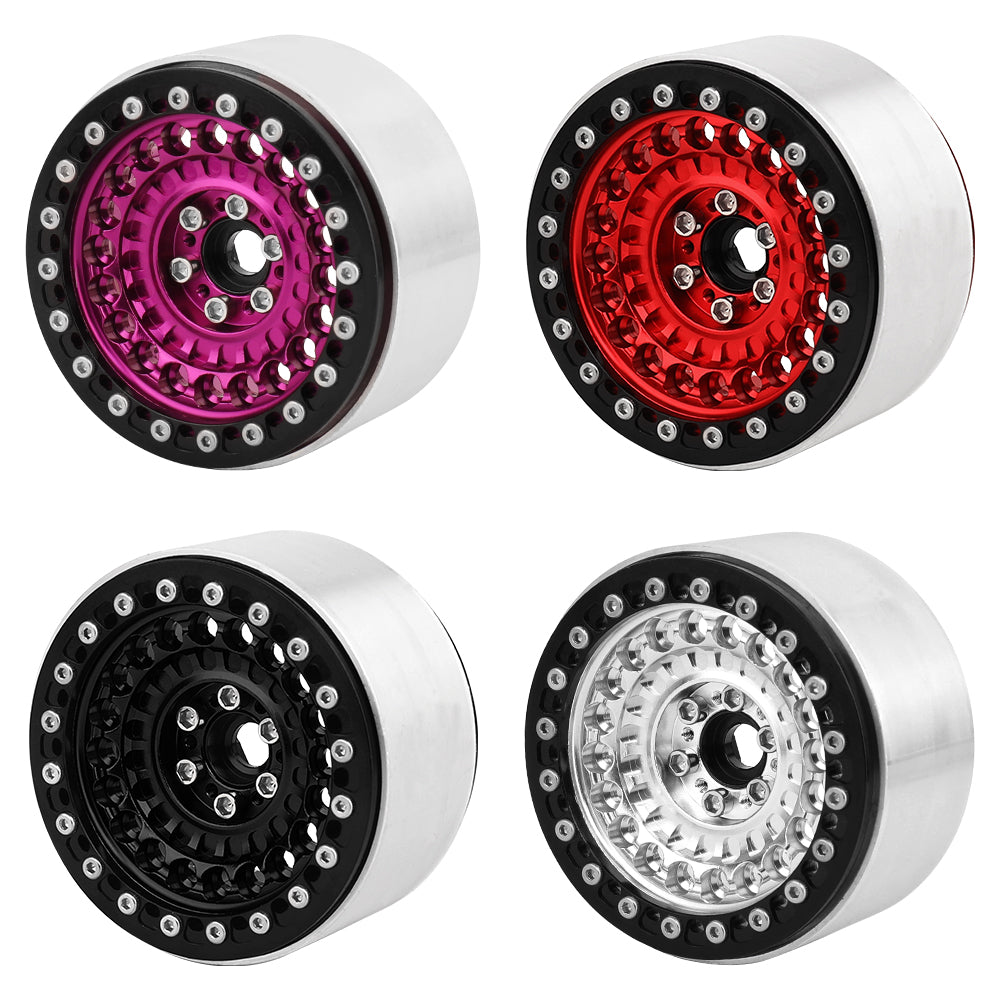 LonZeXy 2.2 Inch CNC Aluminum Beadlock Wheel Rims 114.8g For 1/10 RC Crawler, Replacement Wheel Hub For SCX10 TRX4