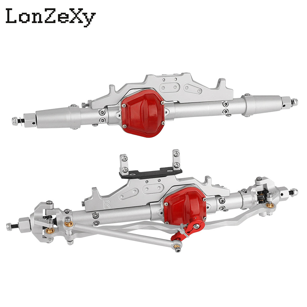 LONZEXY Complete Metal Front / Rear Axle Set for 1/10 RC Rock Crawler Axial Wraith RR10