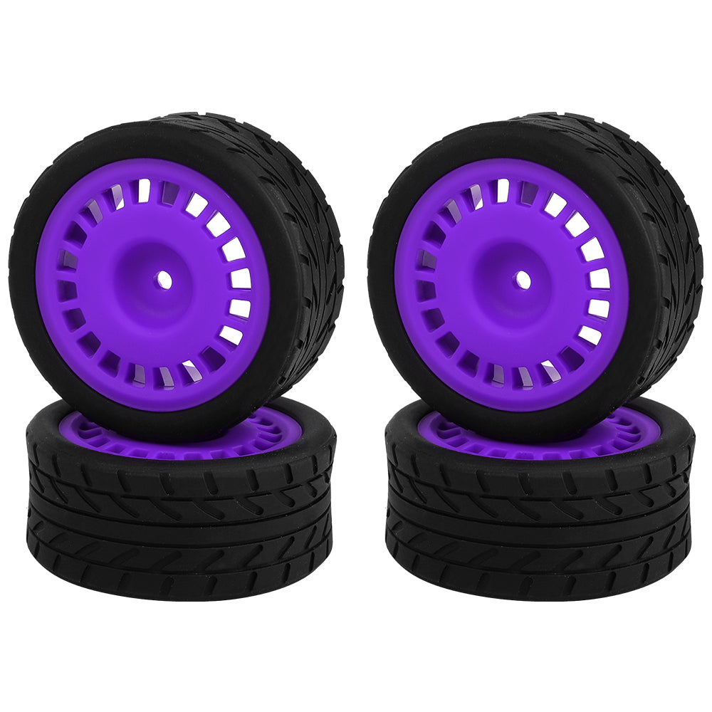 1/10 RC On-Road Car Wheels 37.2g Street Rubber Tires Multi-Color Rim RC Racing Upgrade Accessories