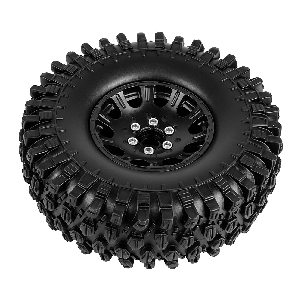 LonZeXy 1.9 Inch CNC Aluminum Beadlock Wheel Rim & Rubber Tire Assembly For 1/10 RC Crawler SCX10 Off-Road Climbing Car RC Upgrade Wheels