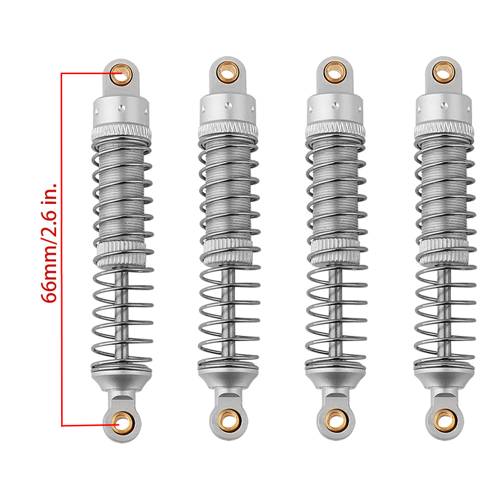LonZeXy 4PCS New Aluminum Oil Shock Absorber 53/59/66mm Adjustable Damper For Traxxas TRX4M 1/18 RC Crawler Car Suspension Upgrade Parts