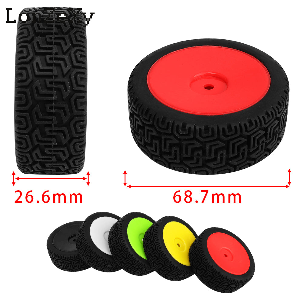 Lonzexy 4Pcs RC Car Tires, RC Flat Car Tyre Tire Replacement Accessory for 1/10 High Speed