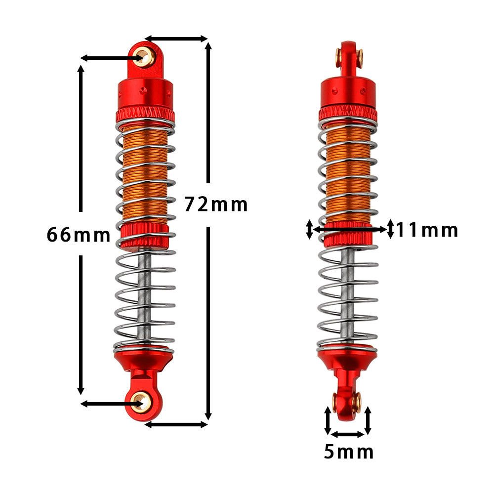 LonZeXy 4PCS New Aluminum Oil Shock Absorber 53/59/66mm Adjustable Damper For Traxxas TRX4M 1/18 RC Crawler Car Suspension Upgrade Parts