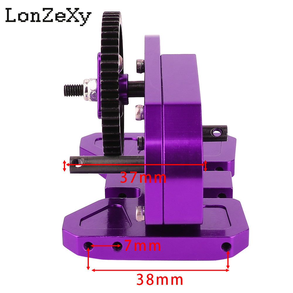 LONZEXY Transmission with Gear Skid Plate for 1/10 SCX10 I II III Capra TRX4