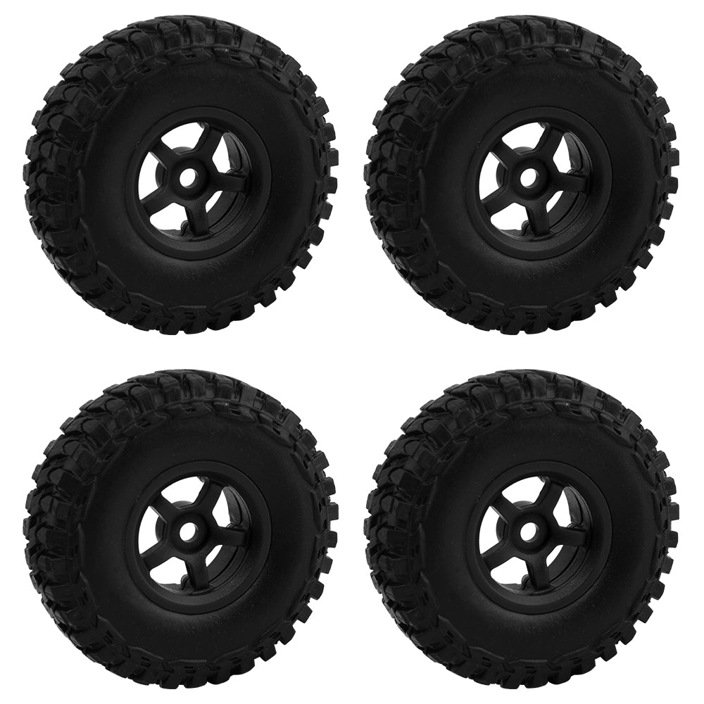 LonZeXy 1.0 inch Plastic Wheel Hub Rims or with Rubber Tires 4PCS For 1/24 SCX24 1/28 RC Off-Road Buggy Mini Model Truck 29.6mm Diameter Colorful RC Car Replacement Parts Style I