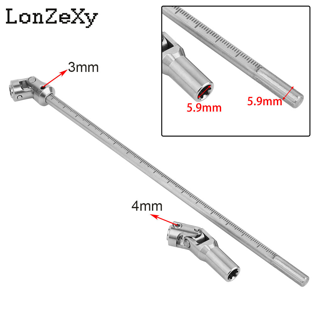 LONZEXY Stainless Steel Driveshaft for Traxxas SCX10 Capra Redcat