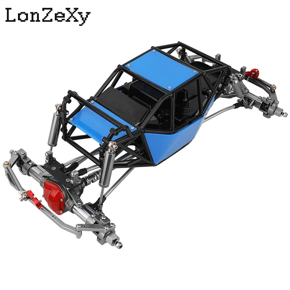 Wheelbase 313mm Double Straight Frame Chassis+Nylon Tube Roll Cage for SCX10 TRX4 (Without Wheels)