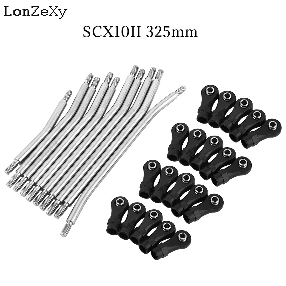 LONZEXY 10PCS Metal RC Links Upper + Lower Set With Plastic Rod For SCX10 II