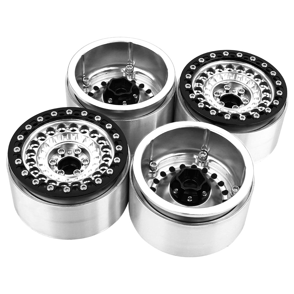 LonZeXy 2.2 Inch CNC Aluminum Beadlock Wheel Rims 114.8g For 1/10 RC Crawler, Replacement Wheel Hub For SCX10 TRX4