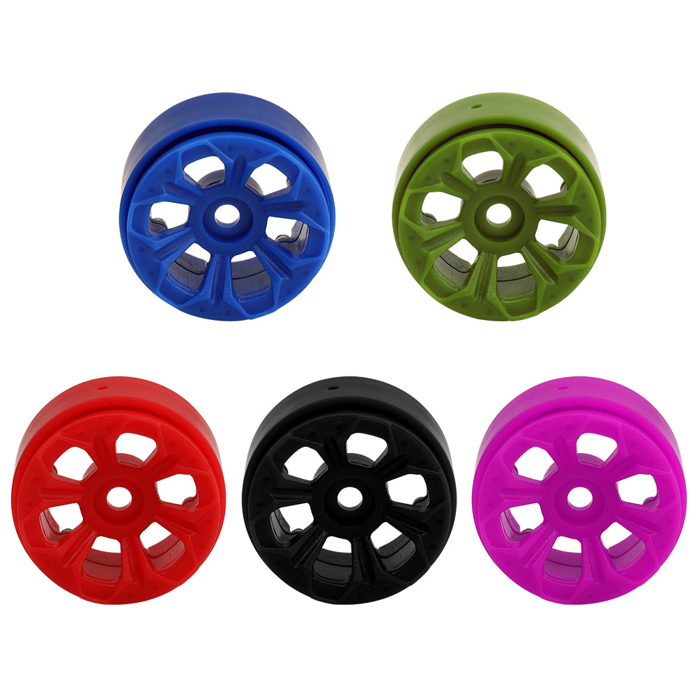 LonZeXy 1.0 inch Plastic Wheel Hub Rims or with Rubber Tires 4PCS For 1/24 SCX24 1/28 RC Off-Road Buggy Mini Model Truck 29.6mm Diameter Colorful RC Car Replacement Parts Style G