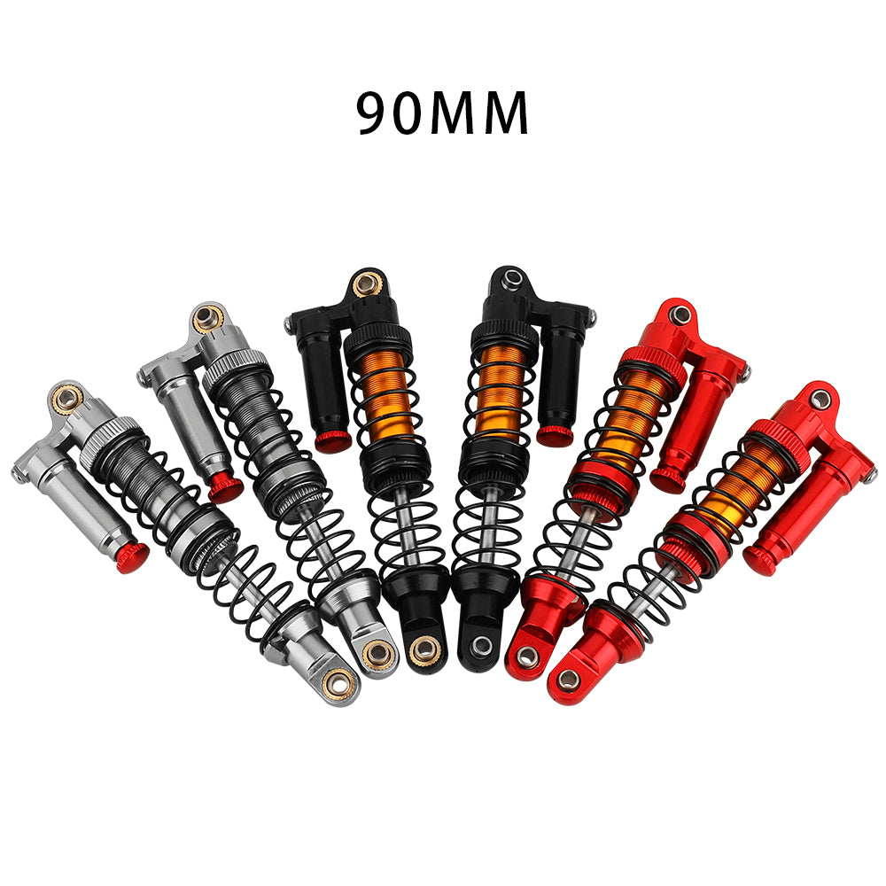LonZeXy 4PCS 1/10 RC Crawler Piggyback Oil Shock Absorber 70/80/90/100/110/120mm Adjustable Damper For Axial SCX10 TRX4 D90 RC Off-Road Car Upgrade Parts