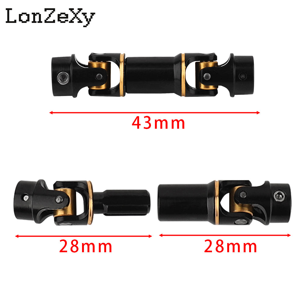 LONZEXY Black Hardened Steel Drive Shafts with D-shaped Holes for 1/18 TRX4m