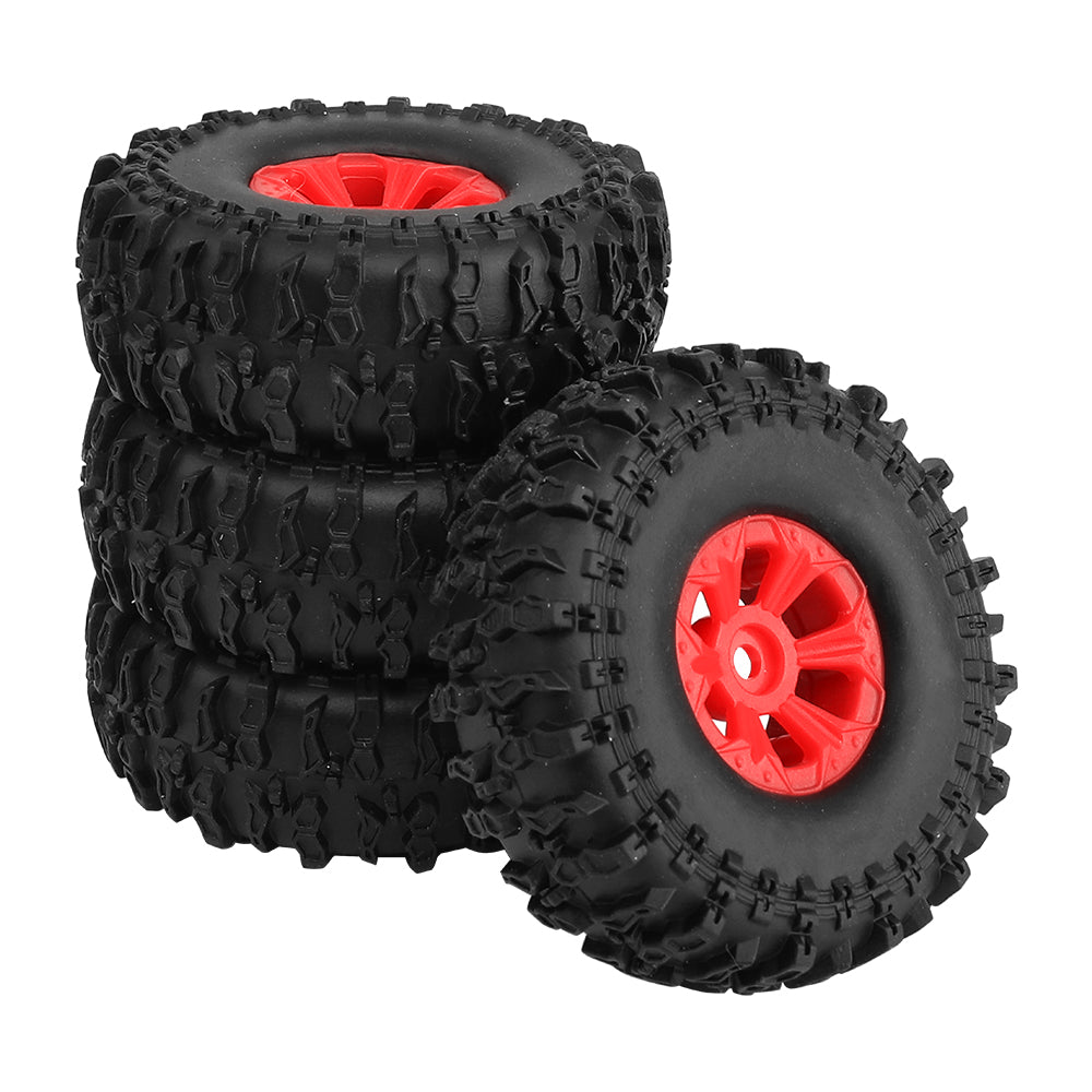 LonZeXy 1.0 inch Plastic Wheel Hub Rims or with Rubber Tires 4PCS For 1/24 SCX24 1/28 RC Off-Road Buggy Mini Model Truck 29.6mm Diameter Colorful RC Car Replacement Parts Style G