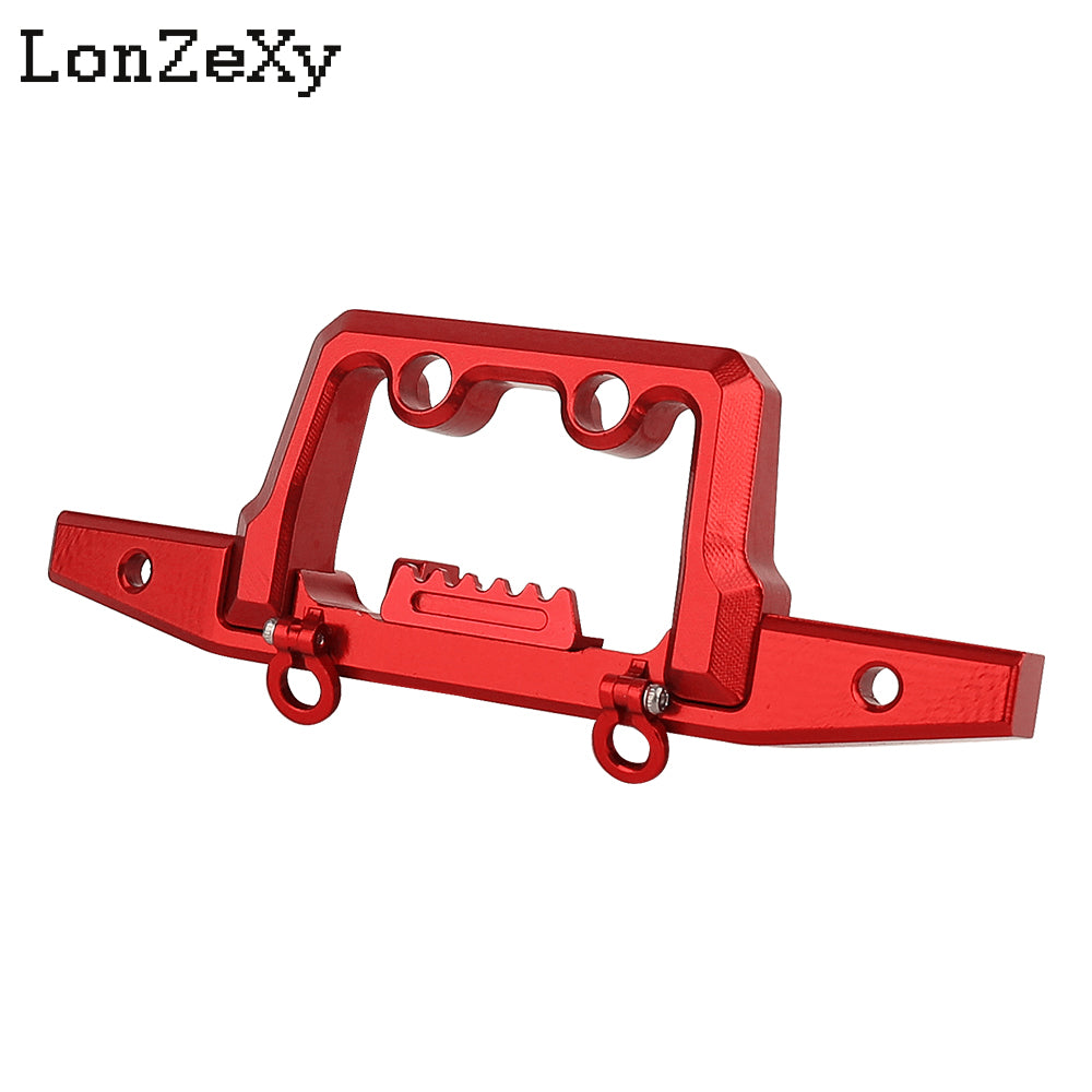 LONZEXY CNC Aluminum Front Rear Bumper with Lights for 1/18 TRX4M Defender