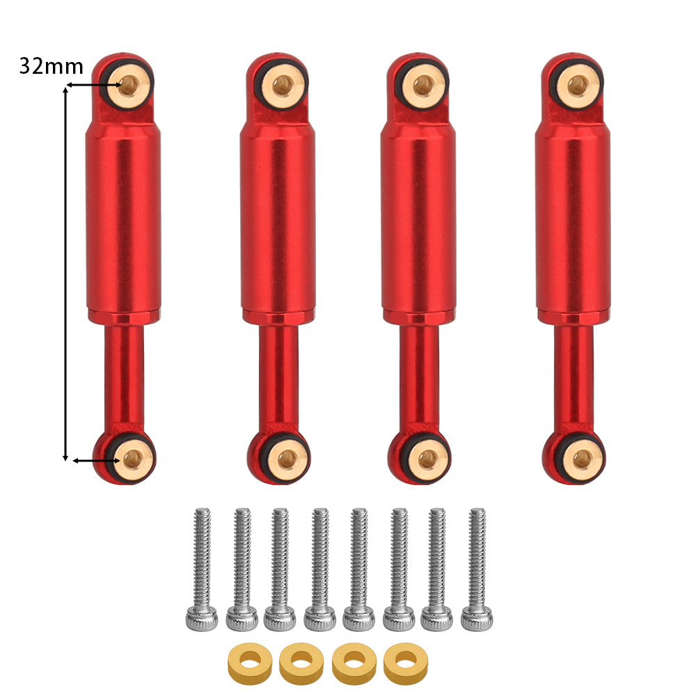 LonZeXy 4PCS Full Metal Shock Absorber 33mm Damper For Axial SCX24 90081 1/24 RC Crawler Car Internal Oil Suspension Upgrade Parts
