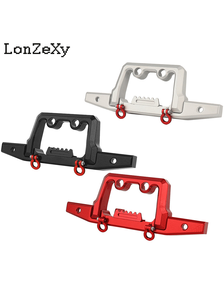 LONZEXY CNC Aluminum Front Rear Bumper with Lights for 1/18 TRX4M Defender
