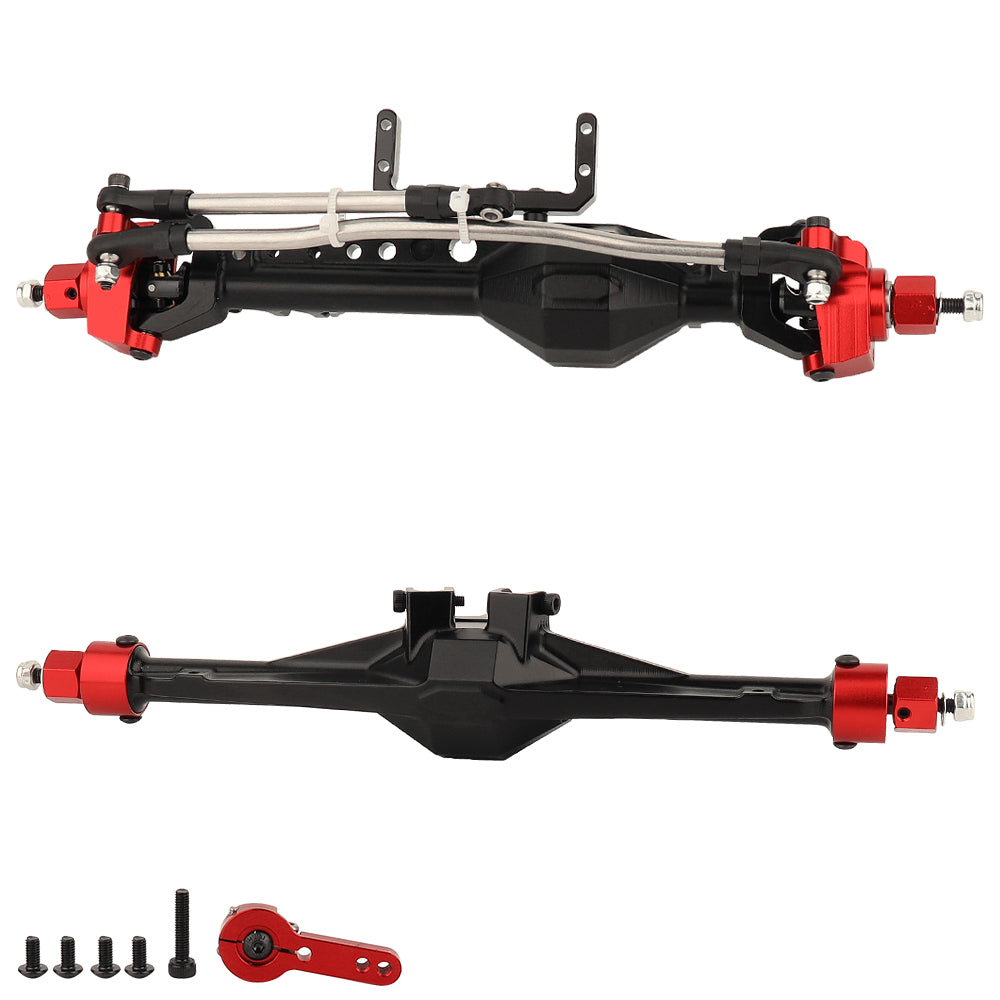 LonZeXy Metal Straight Front Rear Axle Assembly For SDM 1/10 RC Crawler Axial SCX10 III, RC Car Upgrade Replacement Parts