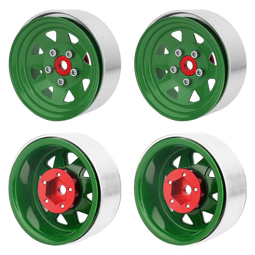 LonZeXy 1.9 Inch CNC Aluminum Beadlock Wheel Rim For 1/10 RC Crawler SCX10 Off-Road Climbing Car RC Upgrade Wheels With Mounting Screws