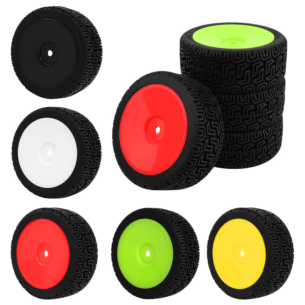 1/10 RC On-Road Buggy Wheels 37g All-Terrain Rubber Tires Multi Color Rim RC Car Racing Upgrade Parts