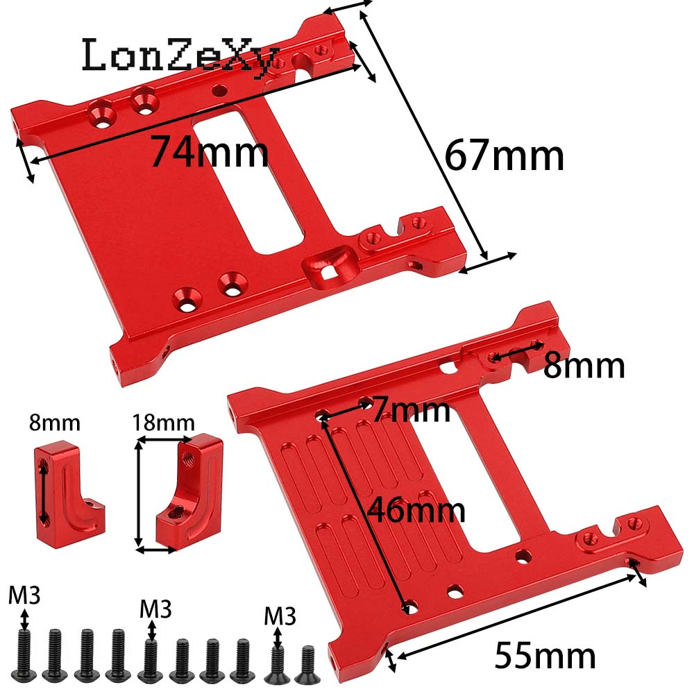 LONZEXY Aluminum Aolly Rear Battery Mount Holder for SCX10
