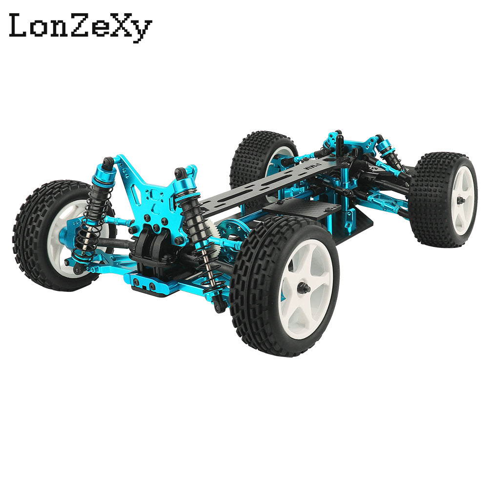 Lonzexy Metal & Carbon Fiber Full Chassis Frame Body Kit with Shock Absorbers Wheels Gearbox for 1/10 RC Car TT02B
