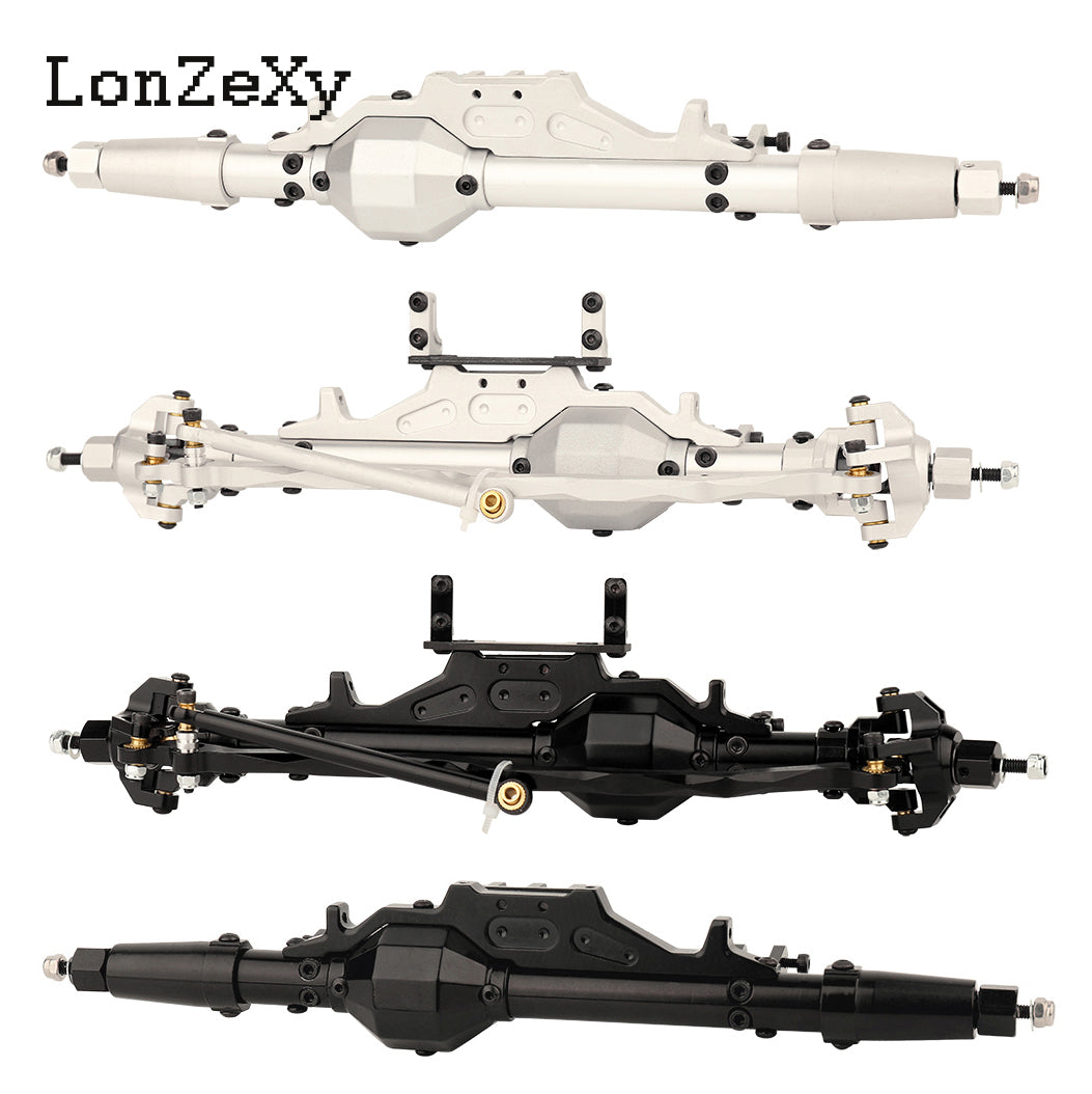 LONZEXY Complete Metal Front / Rear Axle Set for 1/10 RC Rock Crawler Axial Wraith