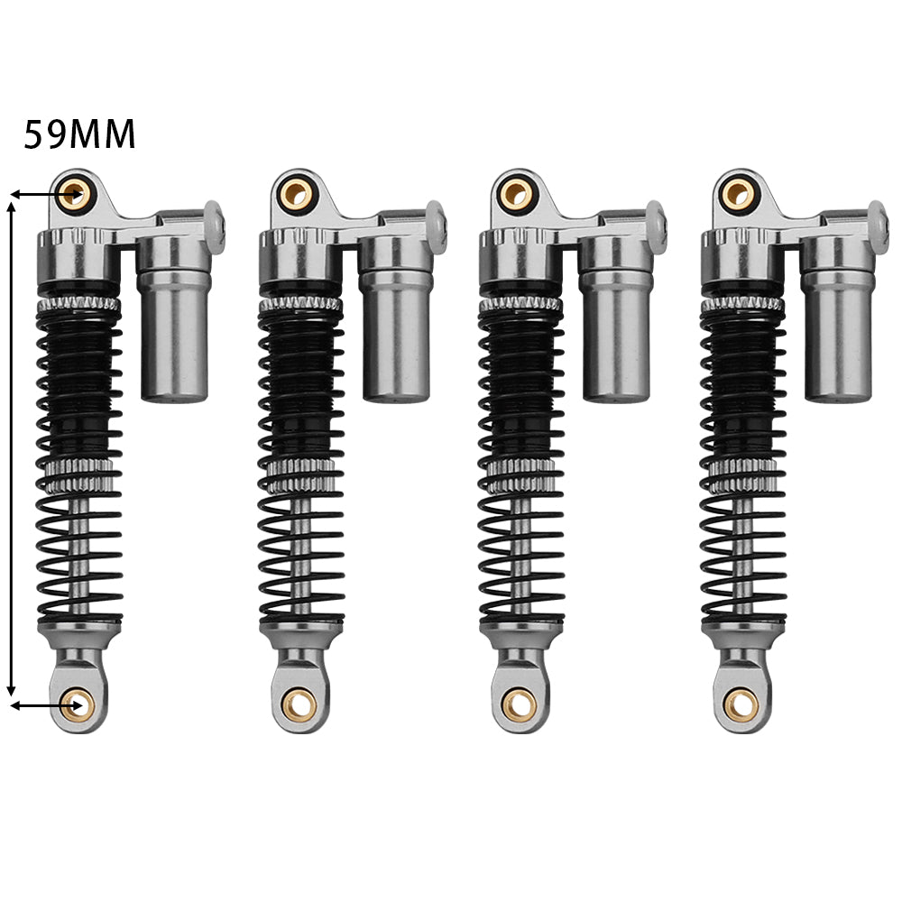 LonZeXy 4PCS New Oil Shock Absorber 53/59/66/78mm Piggyback Damper For Traxxas TRX4M 1/18 RC Crawler Adjustable Aluminum Suspension Upgrade Parts