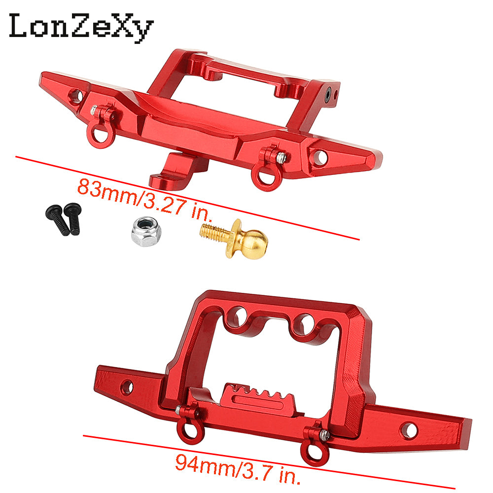 LONZEXY Metal Rear Bumper with D-rings for Traxxas TRX-4