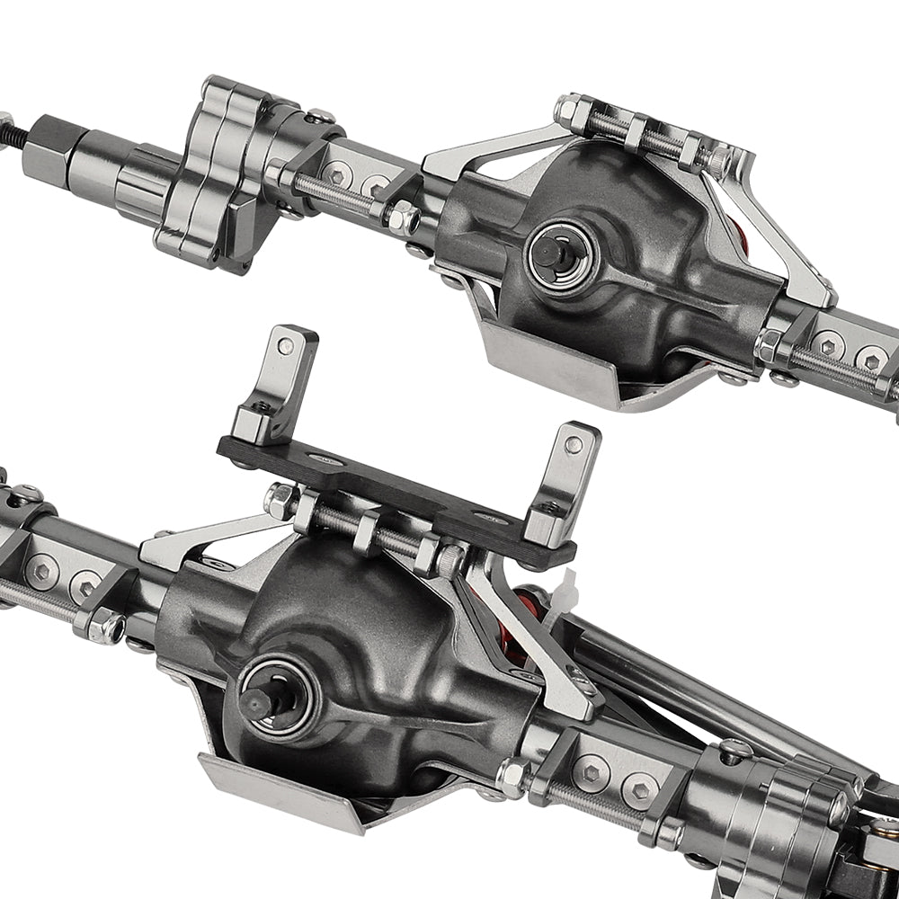 LonZeXy CNC Aluminum Portal Axles Complete Front & Rear Axles Set, Lift Portal Axle Housing For 1/10 Axial SCX10 Gen1 Gen2 RC Crawler Car Metal Upgrade Parts