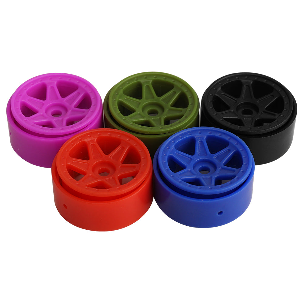 LonZeXy 1.0 inch Plastic Wheel Hub Rims or with Rubber Tires 4PCS For 1/24 SCX24 1/28 RC Off-Road Buggy Mini Model Truck 29.6mm Diameter Colorful RC Car Replacement Parts Style L