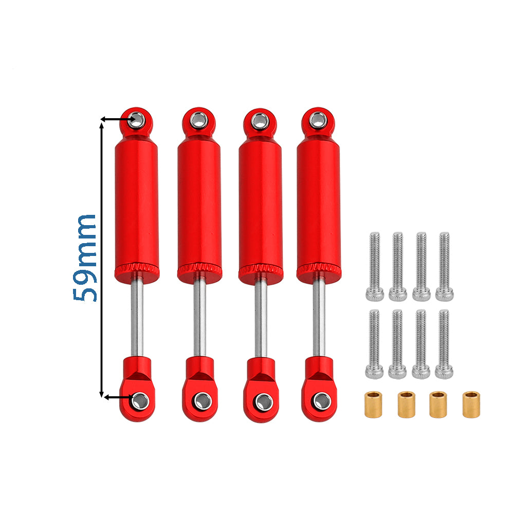 LonZeXy 4PCS Internal Oil Shock Absorber 53/59/65/71/77mm Damper For Traxxas TRX4M 1/18 RC Crawler Aluminum Suspension Upgrade Parts