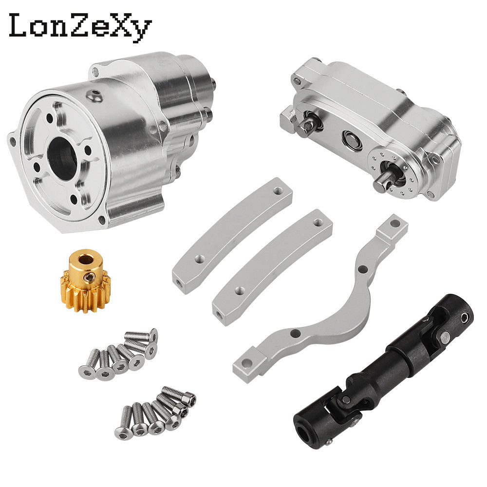 Lonzexy Metal Frame Front Gearbox for  Scx10 I II