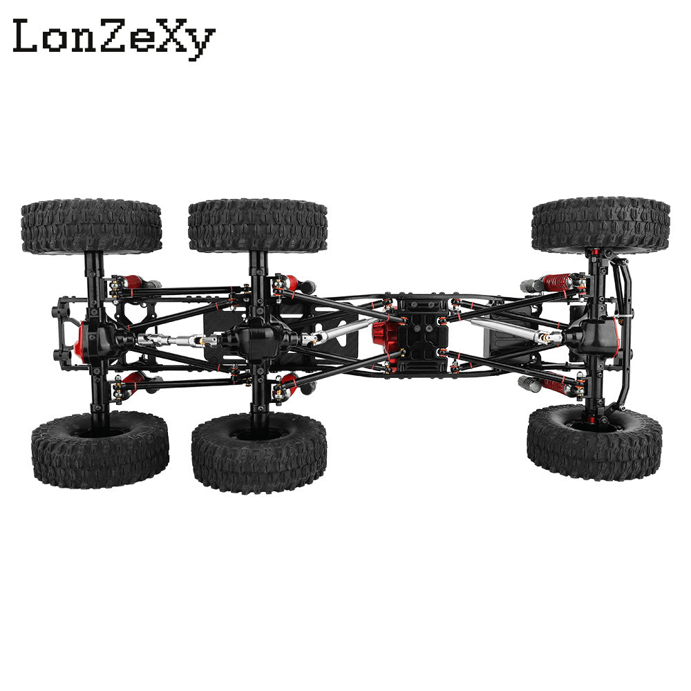 LONZEXY Wheelbase 450mm  6x6 Frame Set +Transmission Front Middle Rear Axle for SCX10